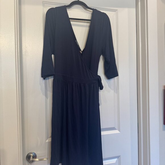 Tart Midi Wrap Dress - 2X - navy - Picture 5 of 6